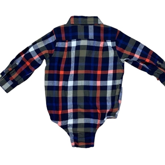 GAP Plaid Flannel Button Down Onesie Bodysuit 18-24 Months - Picture 11 of 13